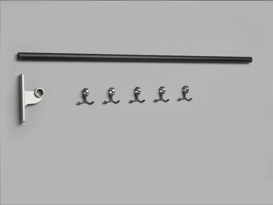Nostalgi Hakenleiste Anbauteil schwarz-aluminium 23