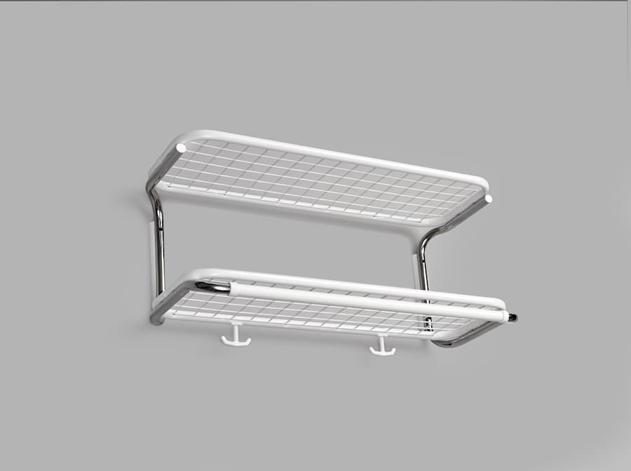 Classic hat rack white-chrome 3