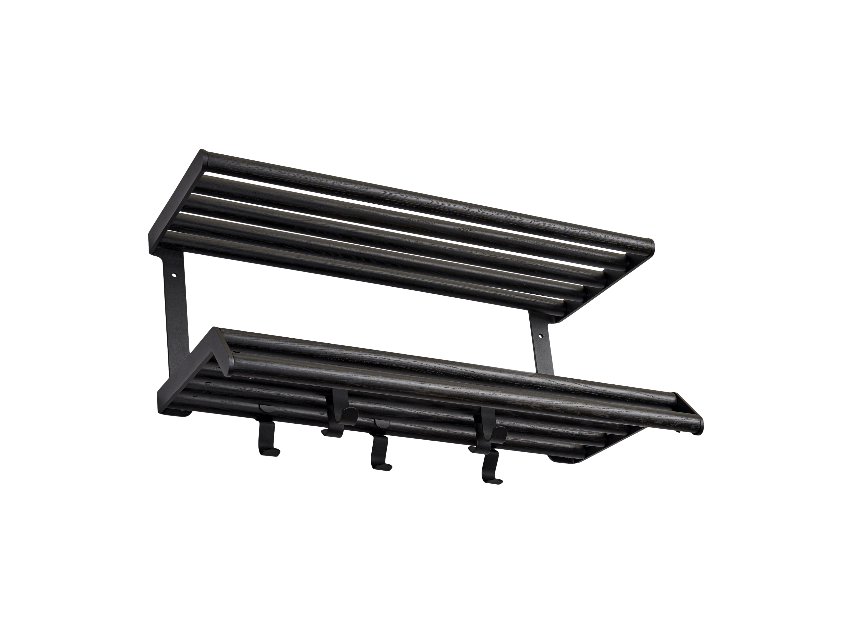 Essem Design Tamburin Shoe Rack 100cm / Black - Hat Racks Steel Black Stained Oak - 50045