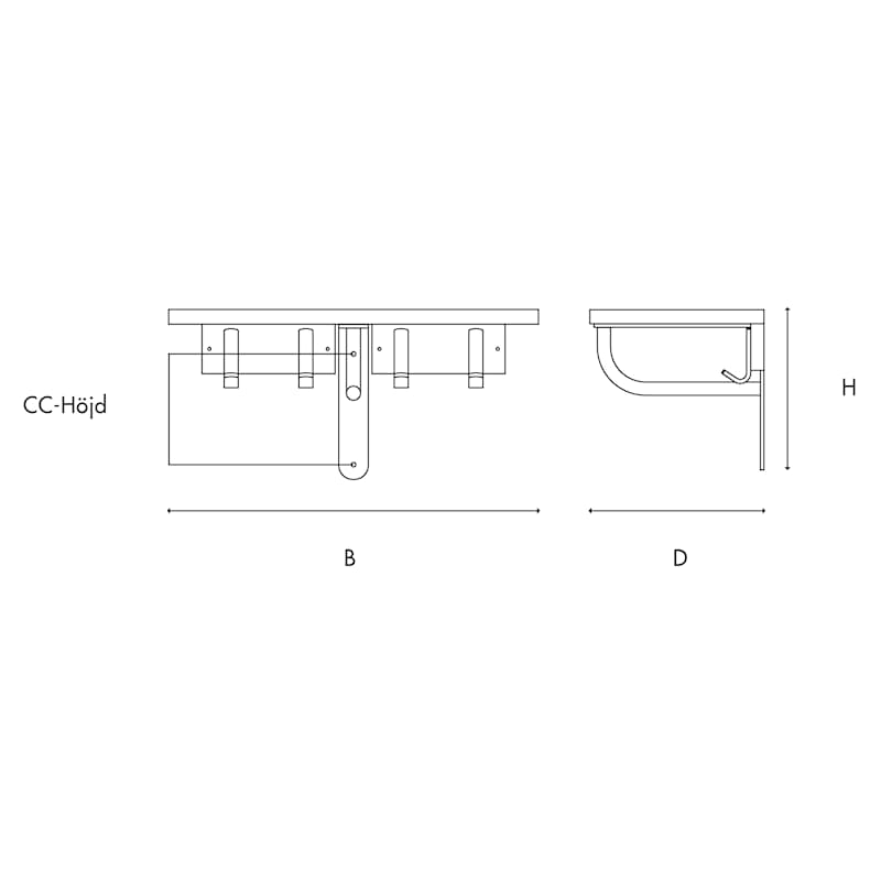 Ekman Wandgarderobe mit Hutablage