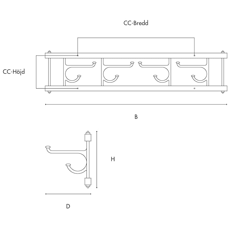 Dekorativ hook strip Maxi 4