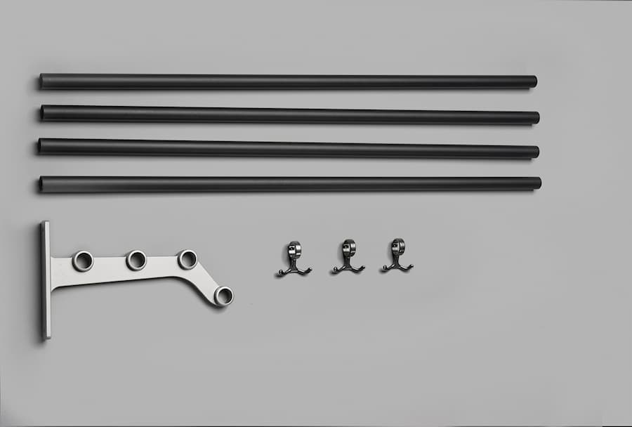 Nostalgi 291 hatthylla påbyggnad svart-aluminium 23