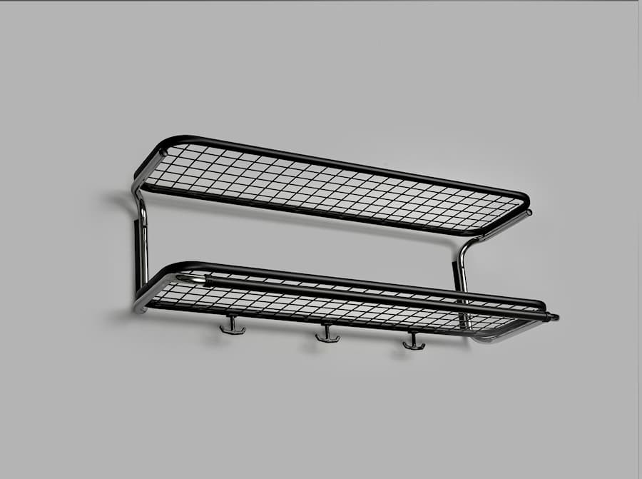 Classic hat rack black-chrome 12