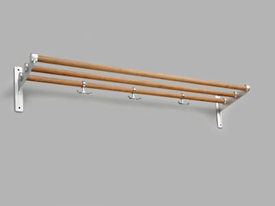 Nostalgi hat/shoe rack L=1000 mm Marine bamboo Aluminium