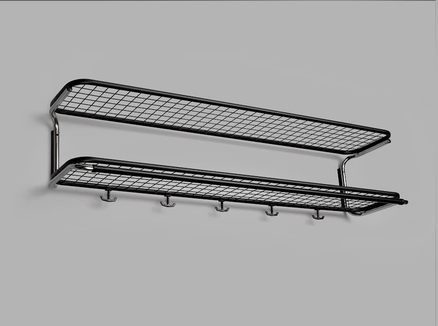 Classic hatthylla 1100 mm Svart Krom 0