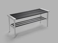 Nostalgi bänk svart-aluminium 57