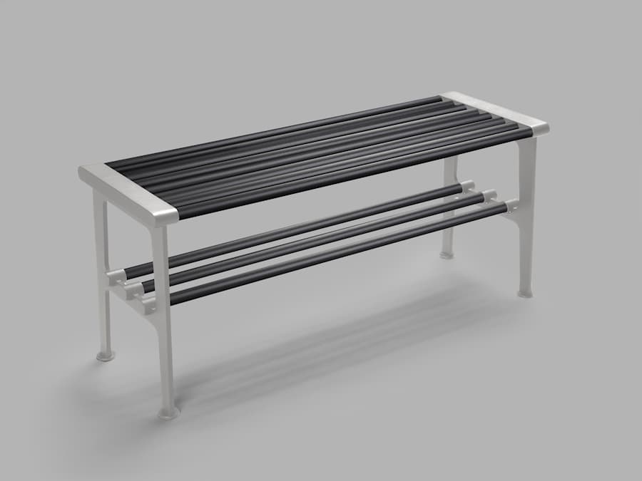 Nostalgi bänk svart-aluminium 23