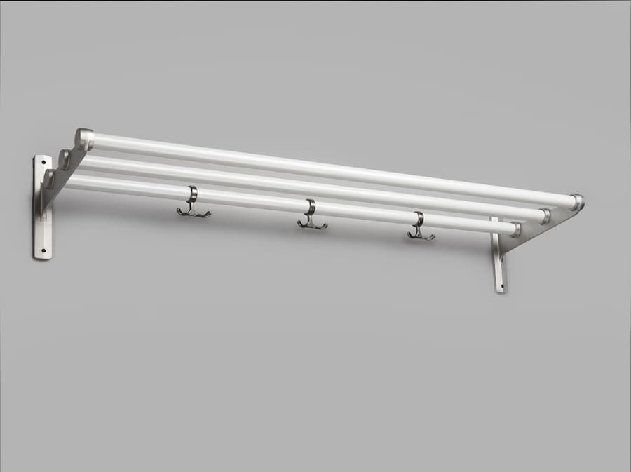Nostalgi hatte-/skohylle hvit-aluminium 32