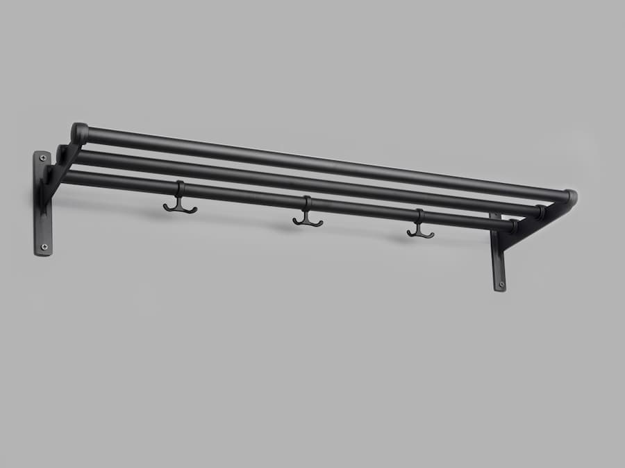 Essem Design Tamburin Shoe Rack 100cm / Black - Hat Racks Steel Black Stained Oak - 50045