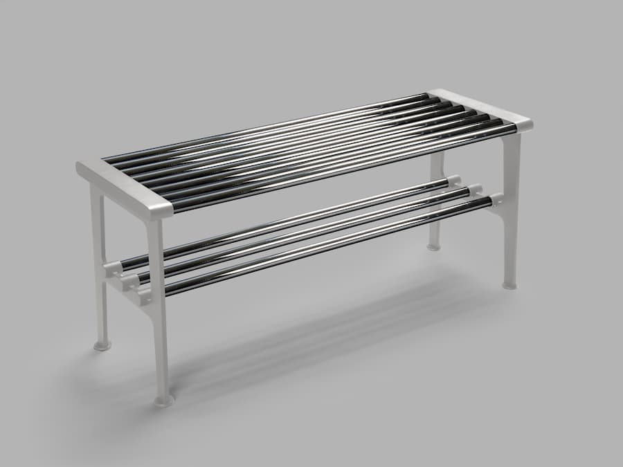 Nostalgi bänk krom-aluminium 18