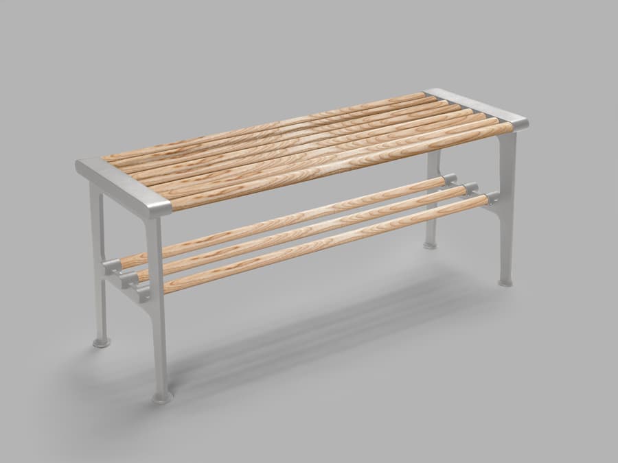 Nostalgi bänk ask-aluminium 7