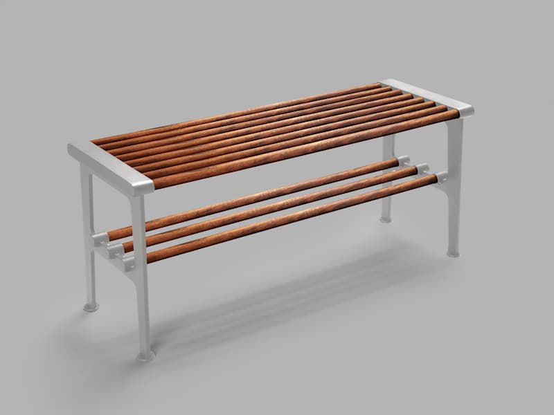 Nostalgi bench 1000 mm Walnut Aluminium