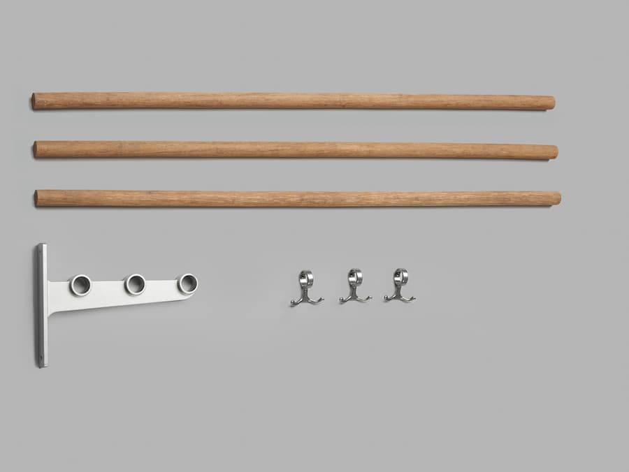 Nostalgi hatt-/skohylla påbyggnad marin-bambu-aluminium 3