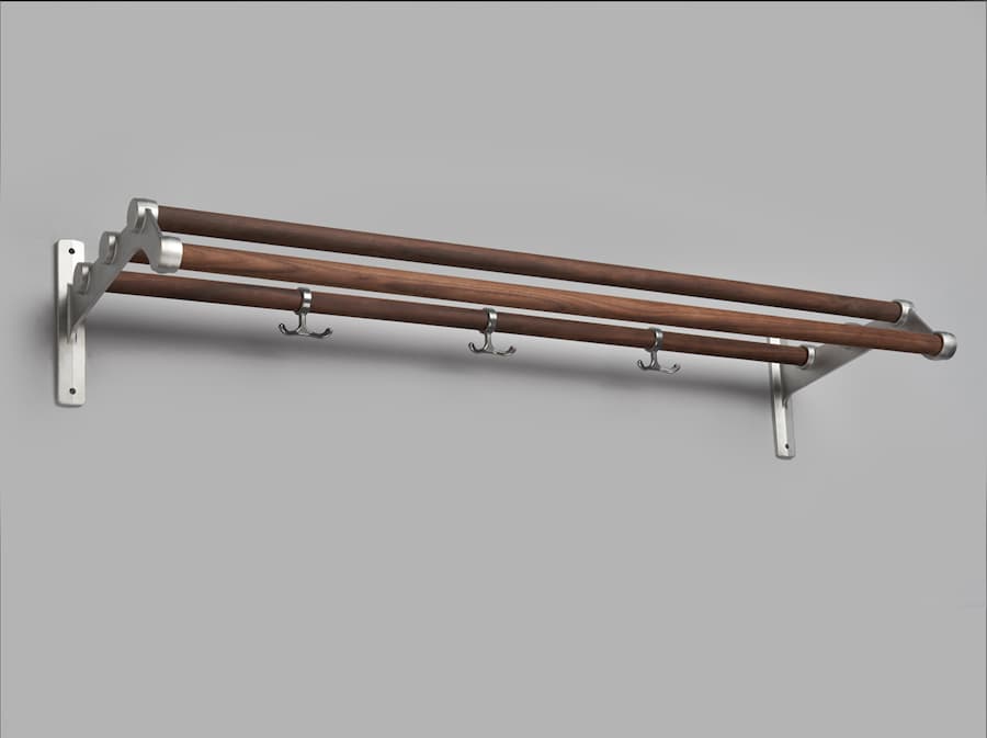 Nostalgi 291 hattehylle valnott-aluminium 29