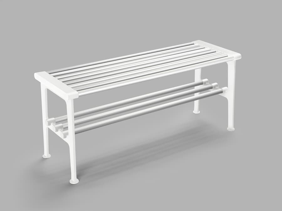 Nostalgi bänk aluminium-vit 6