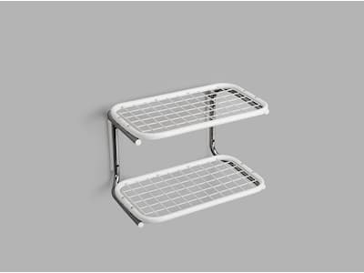 Classic L=400 mm white/chrome shoe rack double mounted