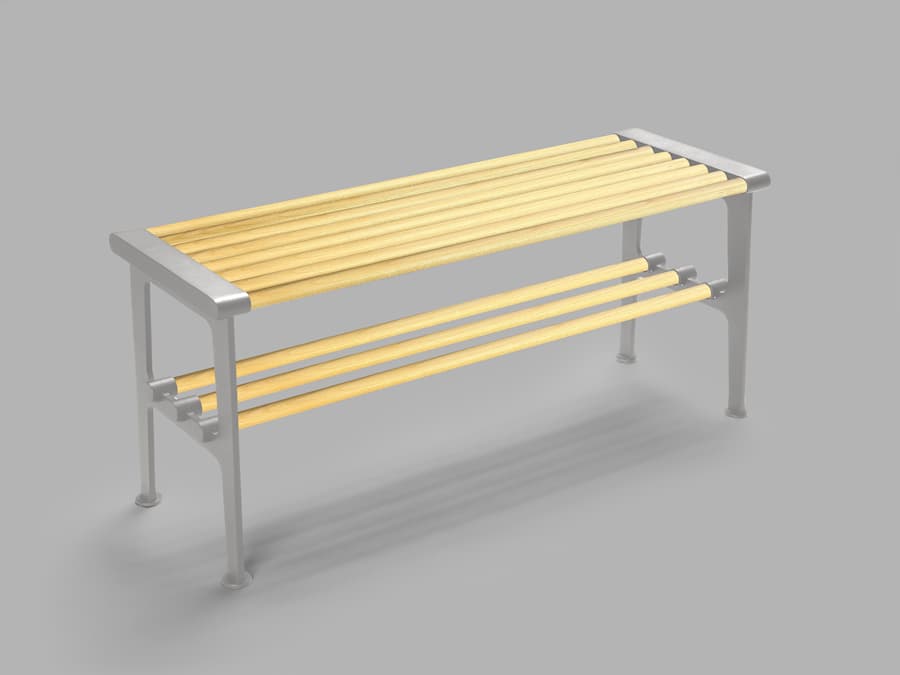 Nostalgi bänk bjork-aluminium 10