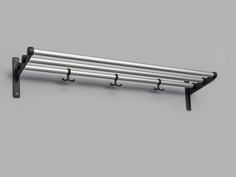 Nostalgi hatte-/skohylle aluminium-svart 5