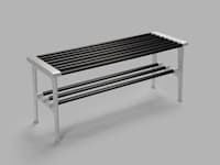 Nostalgi bänk svartbetsad-ek-aluminium 60
