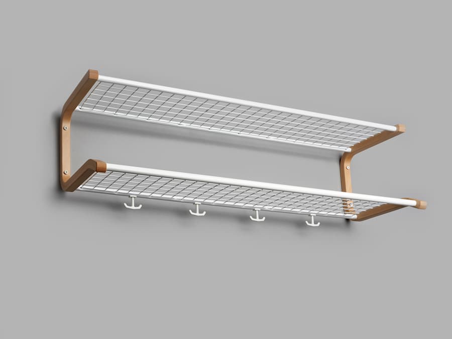 Anna Wandgarderobe mit Hutablage weiss-buche 40