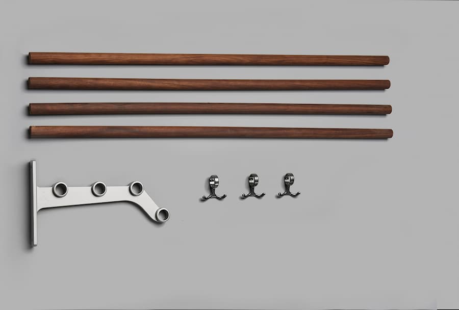 Nostalgi 291 hatthylla påbyggnad valnot-aluminium 29