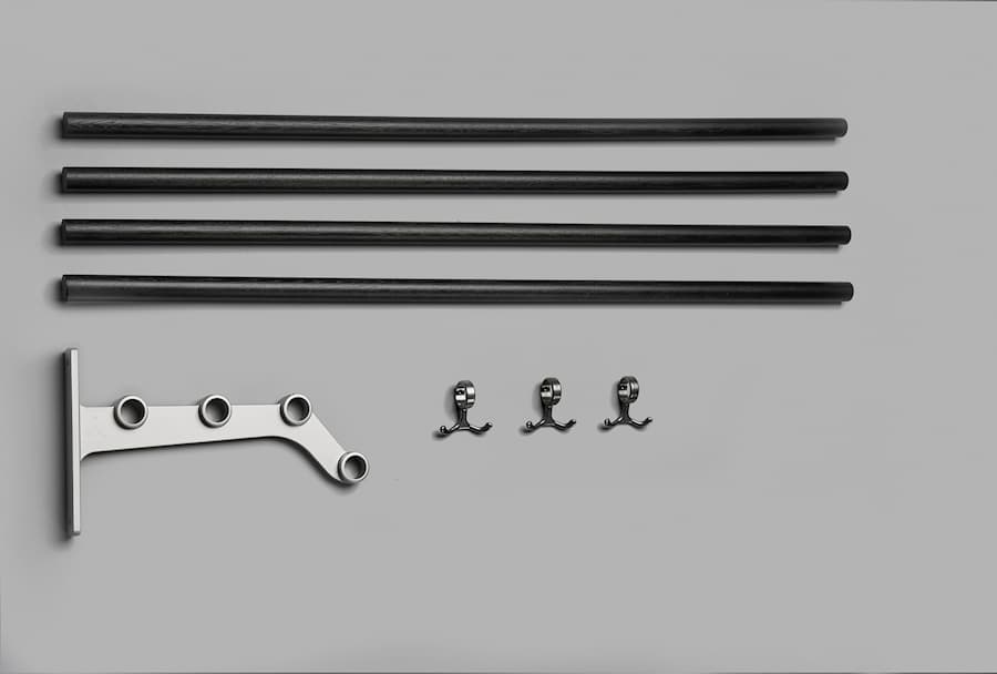Nostalgi 291 hatthylla påbyggnad svartbetsad-ek-aluminium 26