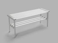 Nostalgi bänk vit-aluminium 66