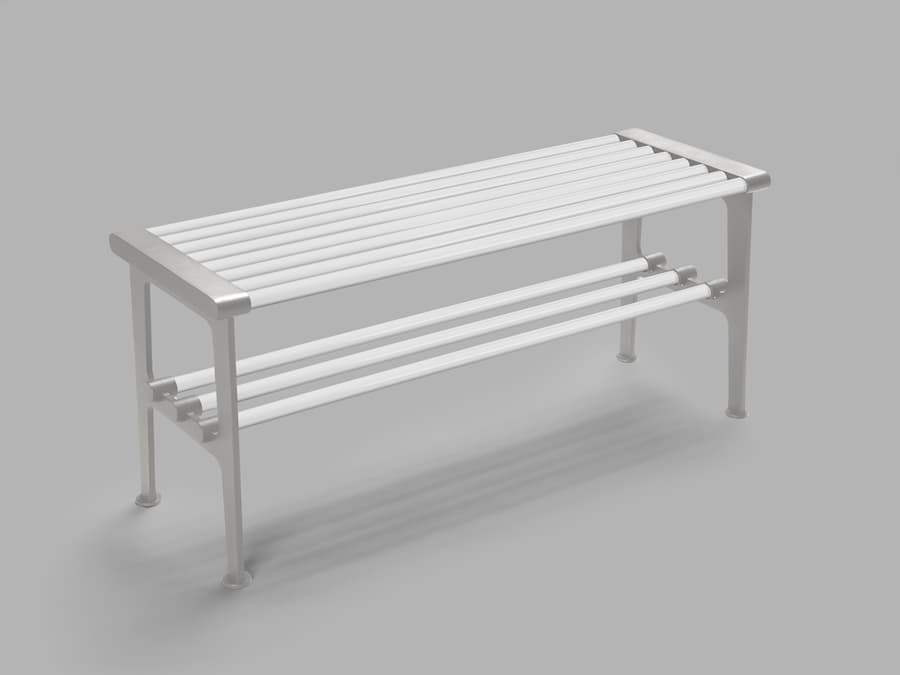 Nostalgi bänk vit-aluminium 32