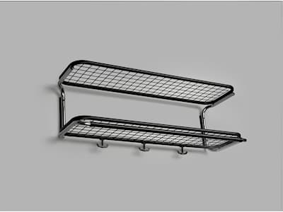 Classic L=800 mm black/chrome hat rack double mounted
